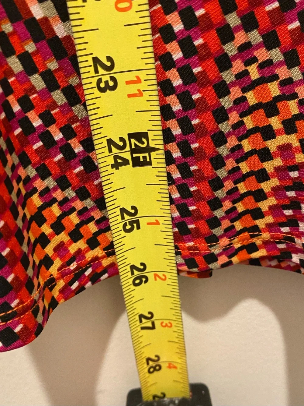 Perceptions Chevron-Print Midi Skirt Red Multi Women’s Size 14 EUC Stretch